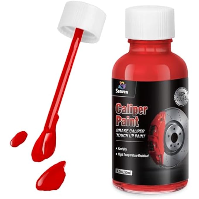 SENVEN RED CALIPER PAINT BRAKE CALIPER TOUCH UP PAINT RED GLOSS HIGH TEMPERATURE HEAT RESISTANT 1.5 OZ - Image 1